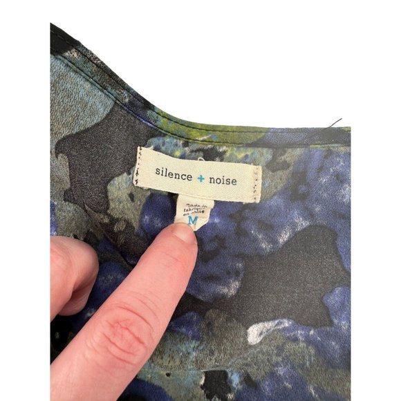 Silence & Noise Urban Outfitters Womens Med Watercolor Floral Asymmetrical Dress - Picture 10 of 10